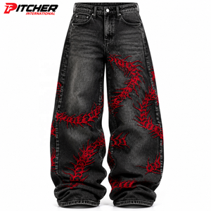 Wholesale Mens Baggy Jeans Cotton Denim Streetwear Fit Custom Logo Private Label Low MOQ - Product Image 5