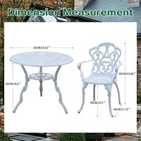 Ensemble de salle à manger d'extérieur moderne en alliage d'aluminium Phoenix, table de patio de 35 po, trou pour parasol de 1,96 po, 2 chaises, résistant aux intempéries