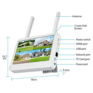 Enregistreur vidéo réseau WiFi <span class=keywords><strong>NVR</strong></span> avec écran 7 pouces, 4 canaux 4K, 8 canaux 5MP, connexion sans fil, détection de mouvement, audio bidirectionnel, visualisation à distance XMEye - Product Image 4