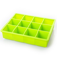 Moule à glace personnalisé grand format, écologique, sans BPA, avec couvercle, en silicone de qualité alimentaire, 12 cavités, pour usage domestique ou en bar