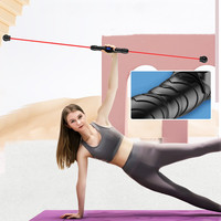 CW FTB001 Équipement de fitness, barre flexible d'aérobic rouge/noire, 1 kg, portable, pour l'entraînement de la force du tronc