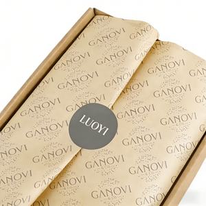 Papier de soie synthétique couché imprimé avec logo personnalisé, simple face, pour vêtements, chaussures et chaussettes - Écologique, résistant à l'humidité - Product Image 1