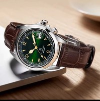 Jam Tangan Pria Terlaris Gaya Abad Pertengahan yang Elegan 41mm untuk Pendaki Gunung dan Olahraga Luar Ruangan dengan Jarum Penunjuk Kuarsa Bercahaya