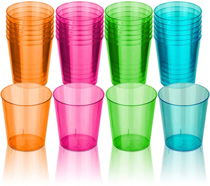 2oz Printing Disposable Hard <b>Plastic</b> Round <b>Cups</b> PS Shot Glasses Single Wall Style for Tea Drink Juice Fruit Milk Wine Beverages - Product Image 3