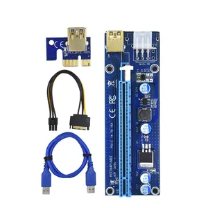 Pcie Riser Card Ver 009S PCI-E 1X Đến 16X LER Riser 009S Mở Rộng Thẻ PCI Express Adapter USB 3.0 Cáp Điện Gpu Riser