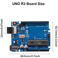 Carte de développement Arduino UNO R3 avec câble USB, module microcontrôleur ATmega328P ATmega16U2
