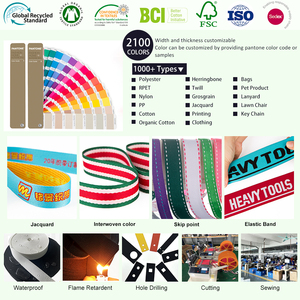 Oeko-tex chứng nhận tái chế Polyester jacquard vải dây đeo Intercolor 1h phản ứng 3-7 ngày giao hàng miễn phí Mẫu ODM - Product Image 3