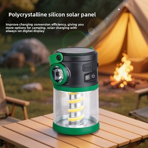 Linterna Solar Impermeable IP65 para Acampar al Aire Libre, LED, <span class=keywords><strong>5</strong></span> Modos, Banco de Energía, Carga Tipo-C, Luz de Emergencia para Tienda de Campaña - Product Image 3