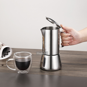 HIGHWIN Cafetière Moka <span class=keywords><strong>6</strong></span> <span class=keywords><strong>tasses</strong></span> à café en acier inoxydable - Product Image 2