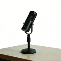 Microphone à condensateur de studio DIY 32 mm avec capsule dorée, support de bureau et kit de suspension pour enregistrement vocal H32