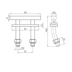 Anneau de fixation carré M12 zingué à boulon pour camion, anneau de liaison sous châssis, ancre à boulon en U - Product Image 4