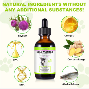 Oimmal Gouttes liquides de chardon-Marie pour chiens : Soutien hépatique et rénal avec curcumine et huile de saumon d'Alaska oméga-3 - Product Image 5