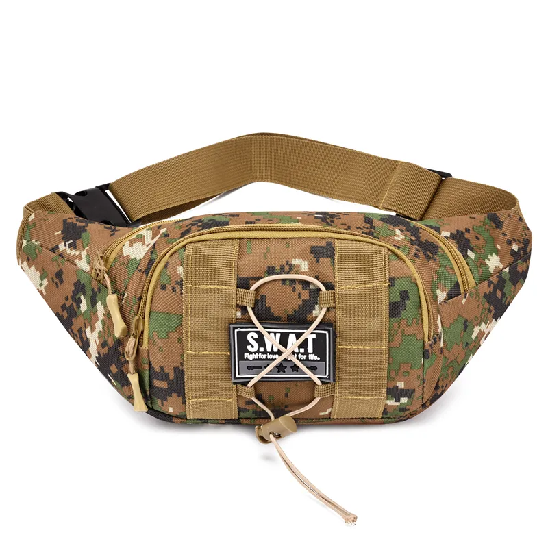 Pacote De Cintura Tática Camuflagem Bum Bag Correndo Andando Viajando Caminhadas Cintura Sacos Para Homens Fanny Pack