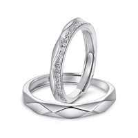 Bagues de couple Niche Bridge Sighs Kiss, style Japonais Coréen, luxe léger, paire simple ouverte, pierre naturelle