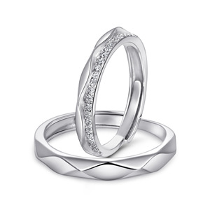 Anillos <span class=keywords><strong>de</strong></span> pareja <span class=keywords><strong>de</strong></span> lujo ligero japonés y coreano, con diseño <span class=keywords><strong>de</strong></span> <span class=keywords><strong>puente</strong></span> y beso, sencillos, abiertos, con piedra natural - Product Image 6