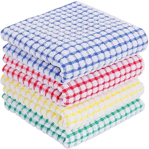 wholesale check high absorbent dish kitchen cloth cotton tea terry kitchen dish towel