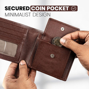 Classical Leather Wallet for Men <b>Slim</b> Credit <b>Card</b> <b>Holder</b> Front Pocket Leather Short Bifold Designer Trendy Pocket Mens Wallet - Product Image 4