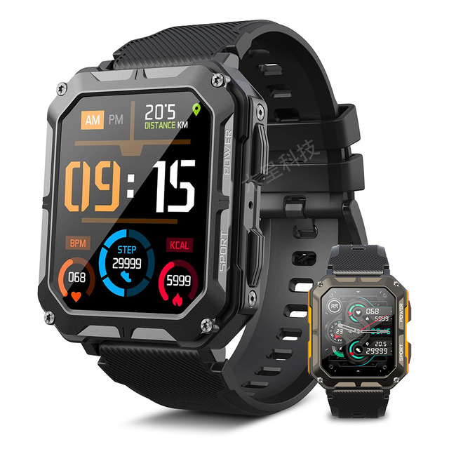 Smart Watch Call 3ATM Waterproof Square IPS Display Outdoor Sports Full Health Monitor for Men Fitness Watch