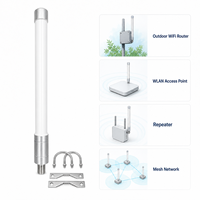 Antenne WiFi omnidirectionnelle extérieure en fibre de verre 2,4/5,8 GHz IP67 avec connecteur N 50 Ohm Gain 5/8dBi
