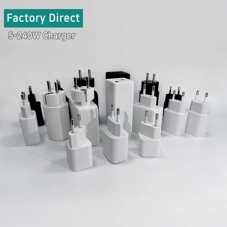 Factory Direct 18W 35W 36W 75W 140W 240W Watt Quick Type GaN USB C PD QC PPS Mobile Fast Phone Charger For Apple iPhone Samsung