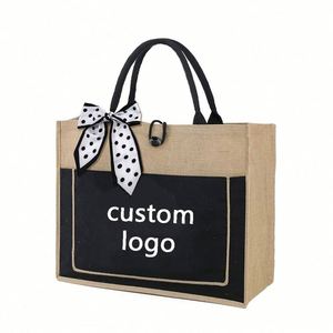 Bolsa de Yute Personalizada de Tamaño Mediano, sin Pedido Mínimo, con Logotipo Impreso, Asas para Transporte, Ideal para Regalos - Product Image 5