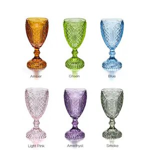 DD2007 européen Vintage sculpté gobelets clair couleur gaufrage mariage anniversaire tasse à eau Champagne flûtes verre