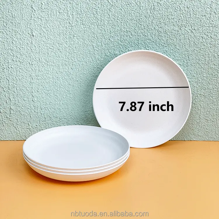 7,8 дюймов Экологически чистая тарелка из пшеничной соломы без BPA многоразовые небьющиеся тарелки