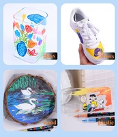 Ensemble de marqueurs acryliques à pointe souple XY 48 couleurs pour enfants et étudiants, peinture et dessin à base d'eau