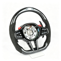 Volant de course CS Racing en fibre de carbone à 3 branches avec LED pour les séries 1-7, X3-X6, M2-M5 - Personnalisation - Amélioration