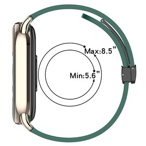 <span class=keywords><strong>Mi</strong></span> <span class=keywords><strong>Band</strong></span> 10 tali silikon 12mm, gesper lipat desain mewah kompatibel generasi 9/8 NFC warna Solid magnetik - Product Image 6