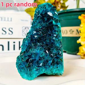 Cristal bleu naturel en grappe, spécimen minéral de haute qualité, pierre de guérison Reiki, décoration intérieure, collection de cristaux pour cadeau - Product Image 4