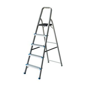Échelle en aluminium pliable à 5 marches avec plateforme supérieure, usage industriel et domestique - Product Image 1