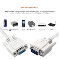 Cable de puerto serie RS232 D-SUB9 macho a macho de 1,5 m, de acero revestido de cobre para ordenadores personales