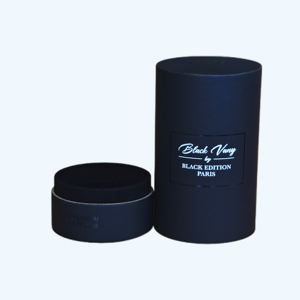 מחזור לוגו מותאם אישית לוגו עגול קרטון בושם בקבוק נייר שחור - Product Image 2