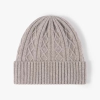 Bonnets d'automne et d'hiver, nouveaux bonnets en laine mérinos à grosse tête, tricotés, pour hommes et femmes, neutres, chauds et épais