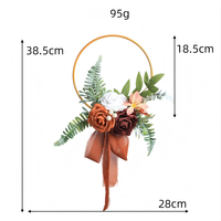 Bouquet de demoiselle d'honneur créatif avec nœuds et roses artificielles pour mariage, décoration de la Saint-Valentin, guirlandes et arrangements d'arche