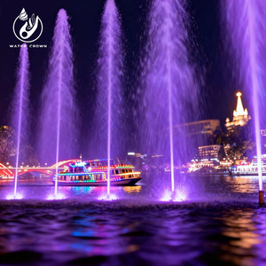 Fontaine musicale grand format en acier inoxydable Water Crown avec spectacle de lumière LED et danse de l'eau synchronisée pour parcs, places publiques et cours urbaines - Product Image 1