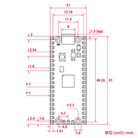 Placa de Desarrollo Original Raspberry Pi Pico 2, Microcontrolador RP2350, Procesador Dual Arm Cortex-M33 Dual Hazard3 RISC-V de 150MHz