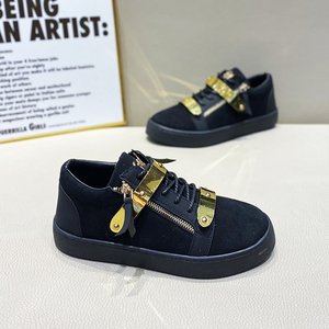 2025 primavera y otoño nuevo producto zapatos bajos para hombres gamuza sintética con doble hebilla de Metal tendencia de moda cierre con cordones - Product Image 3