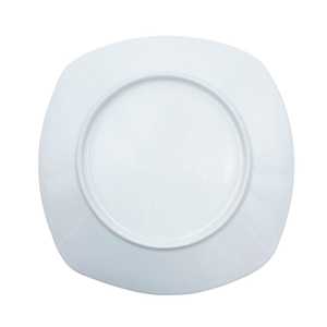 Service de vaisselle carré en porcelaine blanche 18 pièces avec motif ligné pour 6 personnes - Product Image 4