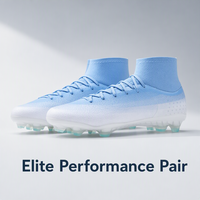 Chaussures de football professionnelles à tige haute, légères, respirantes, pliables, imperméables, crampons pour terrain ferme, pour hommes, pour l'extérieur