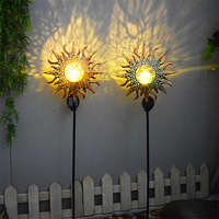 Extérieur Étanche Solaire Métal Fer Lune Lumière Ramadan Festival Décoration Verre Globe Piquet Lampes Jardin Parc Rue Paysage