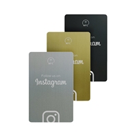 Carte de suivi Instagram NFC en métal doré plaqué or de luxe Carte métallique hybride NFC en acier inoxydable vierge