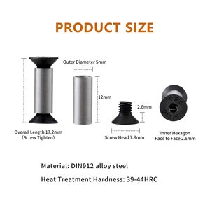 Tornillos Torx T8 Personalizados de Fábrica, Fijaciones para Mango de Cuchillo, Tornillos Torx de Doble Bloqueo, Accesorios para Pivotes de Cuchillos Plegables - Product Image 2