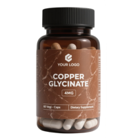 Cápsulas de Glicinato de Cobre Premium, Apoyo para la Anemia en Adultos, Refuerzo Inmunológico, Vegano, Bajo en Grasas, Bajo en Azúcar, Suplementos Dietéticos
