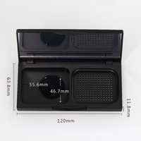 Boîte à poudre rectangulaire, double compartiment, avec miroir, pour poudre humide et sèche, avec emplacement pour houppette, 15g, boîte vide, diamètre 120mm