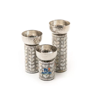 Juego de cuencos de metal redondos a precio de fábrica con base de nácar negra para el fabricante de vacaciones de Ramadán Eid en Vietnam - Product Image 4