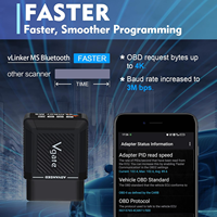 Vgate VLinker MS Bluetooth OBD2 Alat Pemindai Mobil untuk IPhone/iOS Android & Windows Mendukung Berbagai Protokol CAN