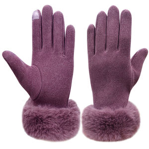 Women's Winter Imitation Rabbit Fur Solid Color <b>Gloves</b>, High-Quality Outdoor Fashionable Casual <b>Warm</b> <b>Gloves</b> Wholesale - Product Image 5
