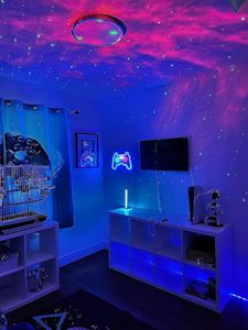 Projecteur LED Aurore Boréale Galaxie, Projecteur d'étoiles avec 6 sons blancs, Lumière lunaire étoilée avec haut-parleur, ABS moderne, Idéal pour un cadeau - Product Image 3